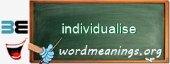 WordMeaning blackboard for individualise